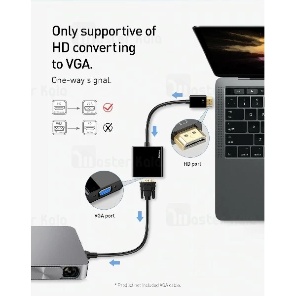 تبدیل HDMI به VGA بیسوس Baseus Converter HDMI To VGA CAHUB-AH01