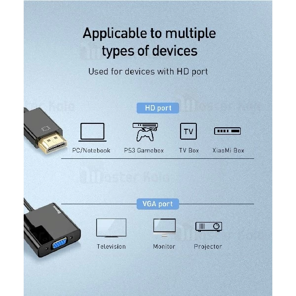 تبدیل HDMI به VGA بیسوس Baseus Converter HDMI To VGA CAHUB-AH01