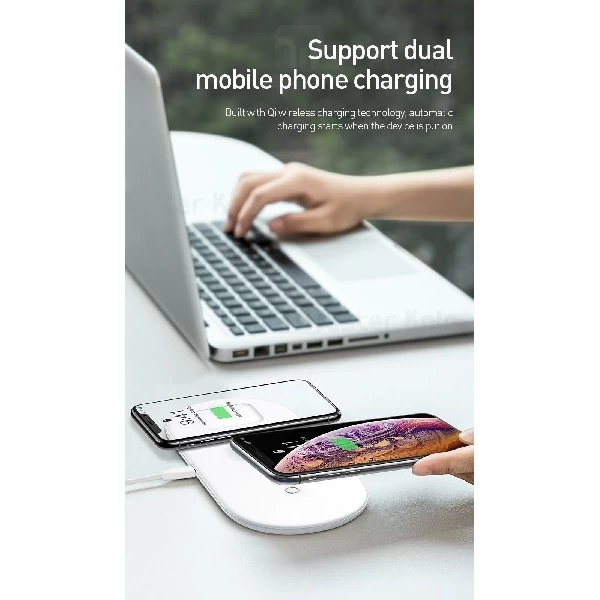 شارژر وایرلس بیسوس Baseus Smart 3in1 WX3IN1-01 شارژ گوشی و اپل واچ و ایرپاد