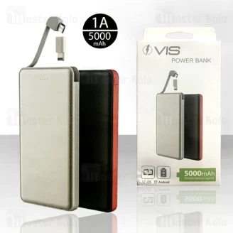 پاوربانک 5000 میلی آمپر VIS Power Bank دارای کابل متصل