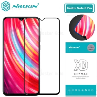 محافظ صفحه شیشه ای تمام صفحه تمام چسب نیلکین Xiaomi Redmi Note 8 Pro XD CP+ Max