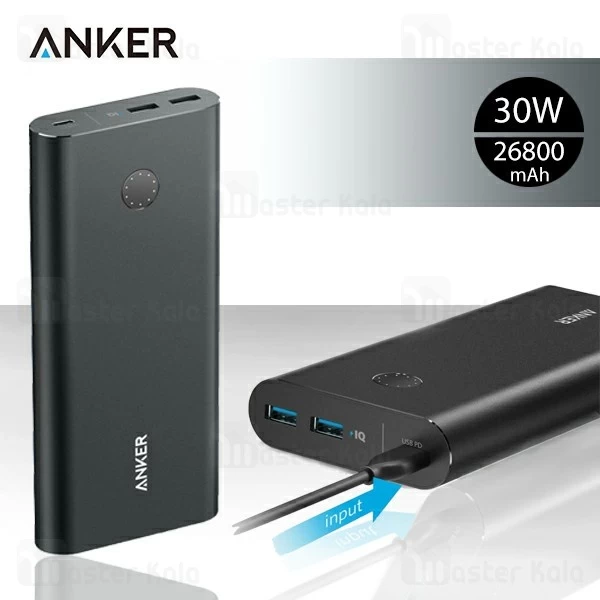 پاوربانک 26800 میلی آمپر انکر Anker A1375 Powercore Plus 30w PowerIQ QC3.0