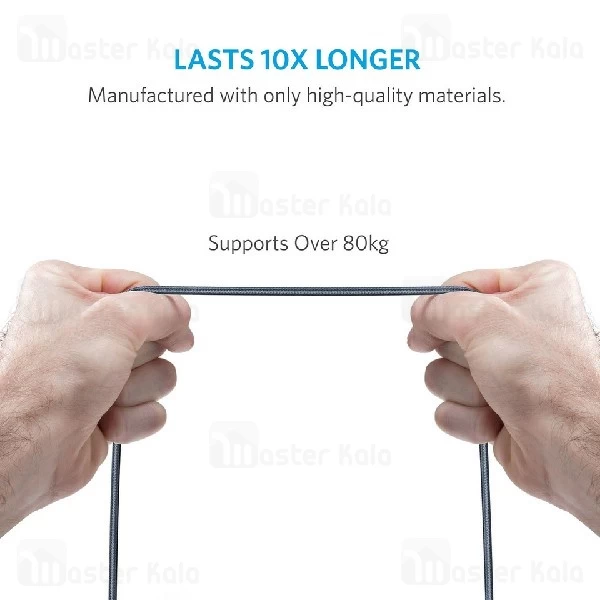 کابل میکرو یو اس بی انکر Anker A8143 Power Line Plus طول 1.8 متر به همراه کیف