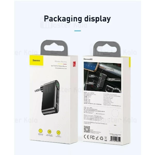 گیرنده بلوتوث اتومبیل بیسوس Baseus Qiyin AUX Car Bluetooth Receiver WXQY-01