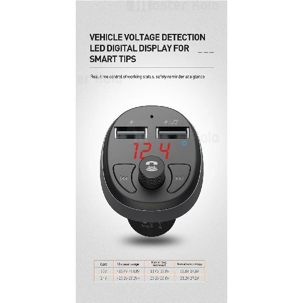 شارژر فندکی و پخش کننده بلوتوث مک دودو Mcdodo CC-688 Bluetooth FM Car Charger