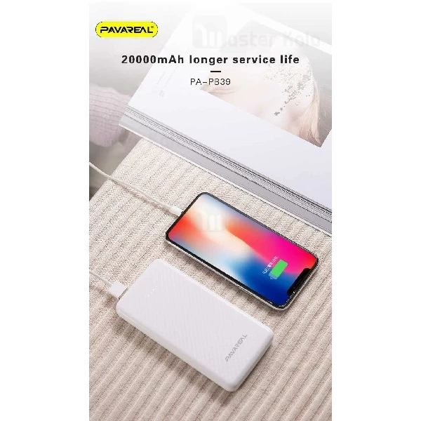 پاوربانک 20000 میلی آمپر Pavareal PB39 Dual Port Power Bank توان 2 آمپر