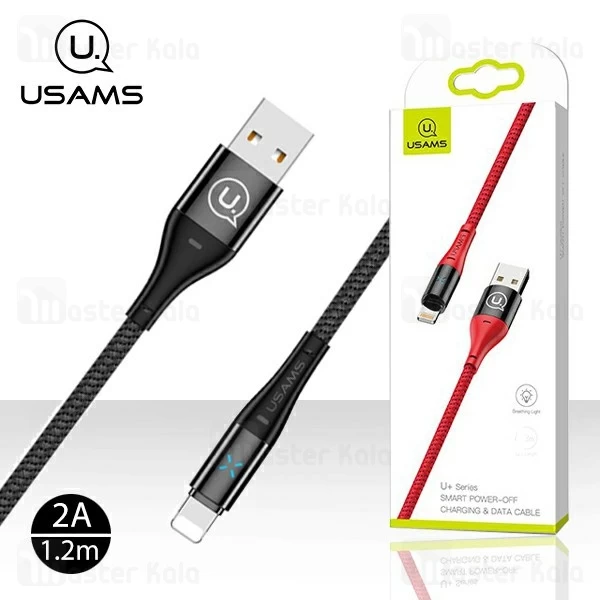 کابل لایتنینگ یوسمز USAMS U-Plus Smart Power OFF دارای قطع کن خودکار و طول 1.2 متر