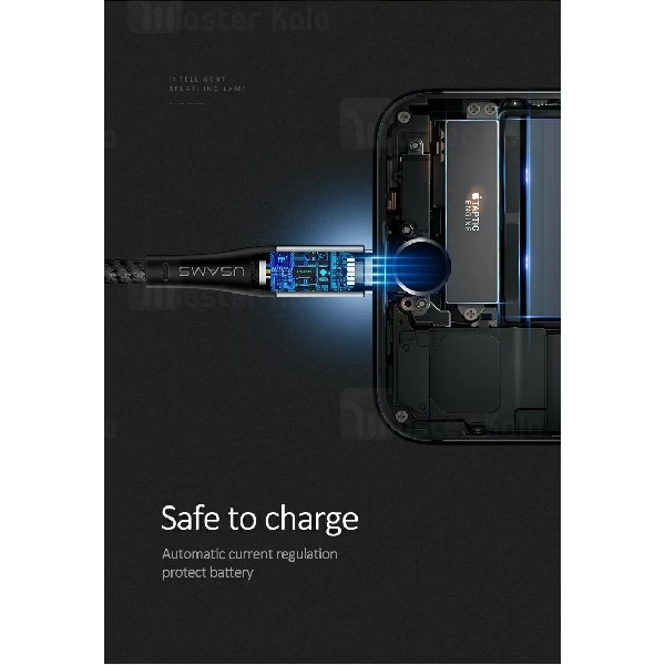 کابل لایتنینگ یوسمز USAMS U-Plus Smart Power OFF دارای قطع کن خودکار و طول 2 متر
