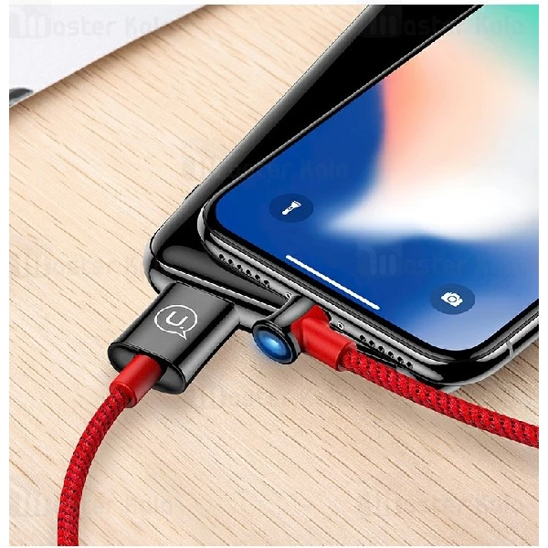 کابل لایتنینگ یوسمز USAMS U13 Right-Angle دارای قطع کن خودکار و طول 2 متر