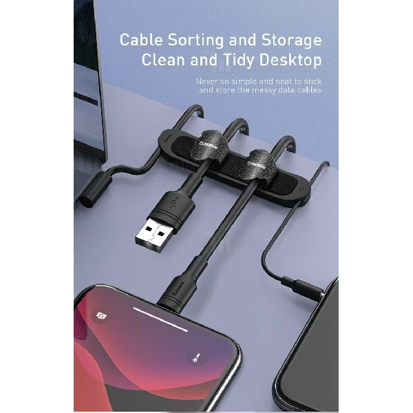 گیره نگهدارنده کابل بیسوس Baseus Cable Fixer Kit TZACGX طراحی چسبنده