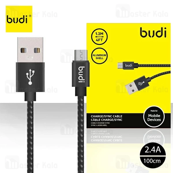 کابل میکرو یو اس بی بودی Budi M8J144M Micro USB Cable توان 2.4 آمپر