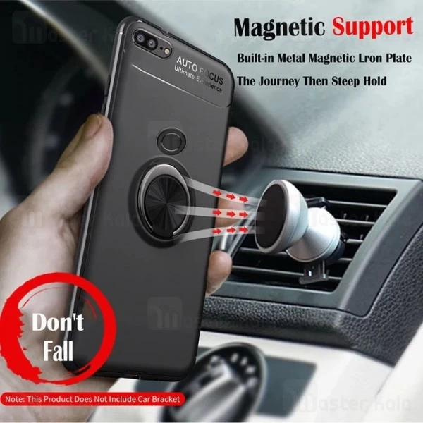 قاب ژله ای طرح چرم انگشتی Huawei Honor 9 Lite Becation A.F Magnetic Ring