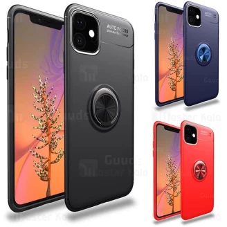 قاب ژله ای طرح چرم انگشتی Apple iPhone 11 AutoFocus Magnetic Ring