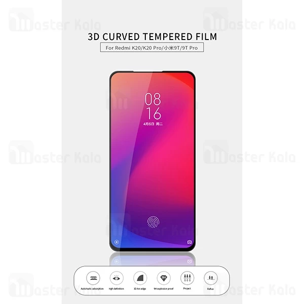 محافظ صفحه شیشه ای تمام صفحه تمام چسب شیائومی Xiaomi Redmi K20 / K20 Pro / Mi9T / Pro 6D