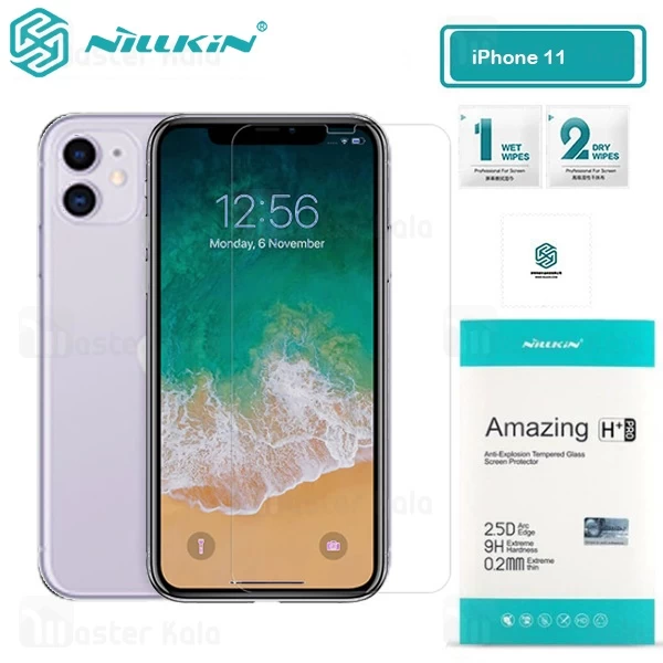 محافظ صفحه شیشه ای نیلکین آیفون Apple iPhone 11 / XR Nillkin H+ Pro + محافظ لنز