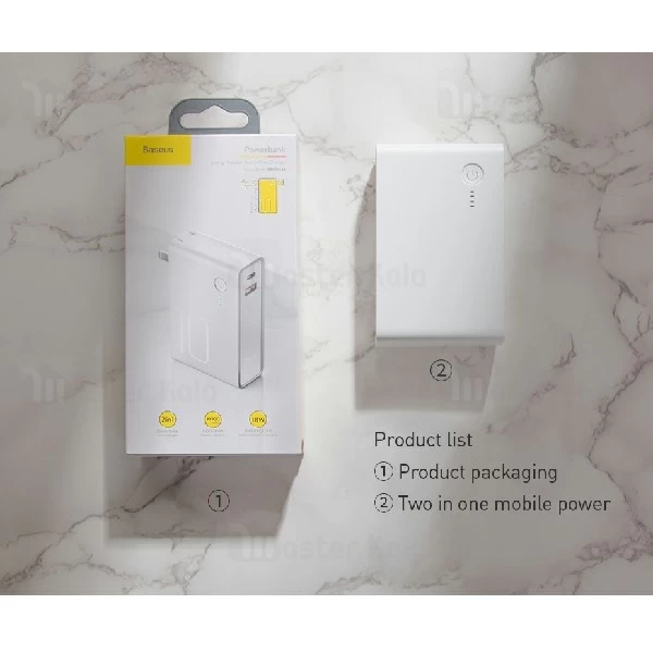 پاوربانک 10000 و شارژر دیواری بیسوس Baseus Energy Reactor QC3.0 2 in 1 PPNLDT909-01