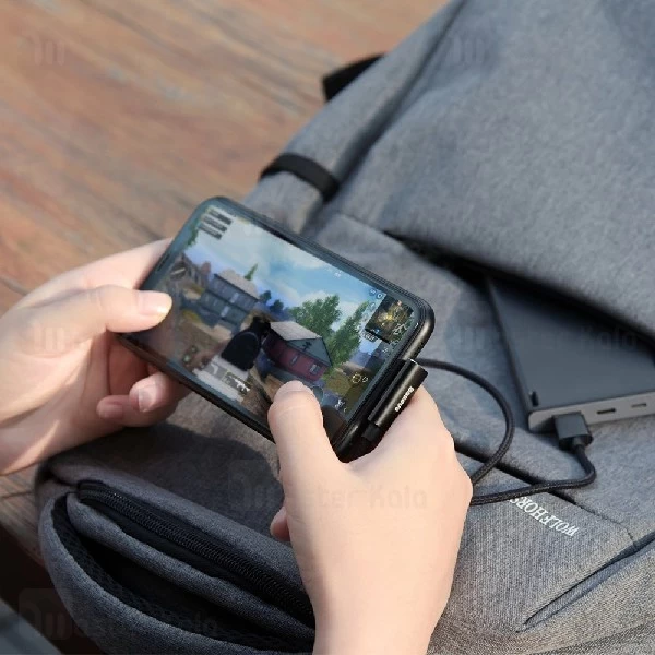 کابل شارژ لایتنینگ و اتصال همزمان هندزفری بیسوس Baseus Rhythm Bent Audio CALLD-B01