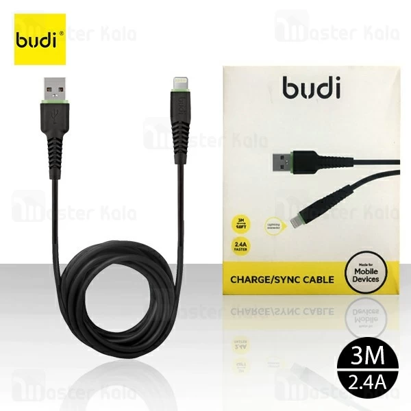 کابل لایتنینگ بودی Budi M8J150L09 Lightning Cable به طول 3 متر