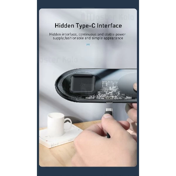 شارژر وایرلس بیسوس Baseus Simple 2 in 1 Wireless Charger WXJK شارژ گوشی و ایرپاد