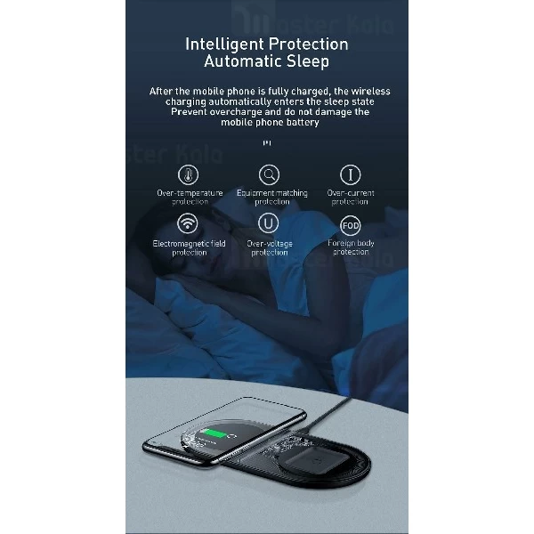 شارژر وایرلس بیسوس Baseus Simple 2 in 1 Wireless Charger WXJK شارژ گوشی و ایرپاد