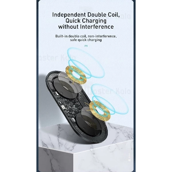 شارژر وایرلس بیسوس Baseus Simple 2 in 1 Wireless Charger WXJK شارژ گوشی و ایرپاد