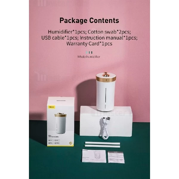 دستگاه بخور سرد و رطوبت ساز بیسوس Baseus Whale Car And Home Humidifier DHJY