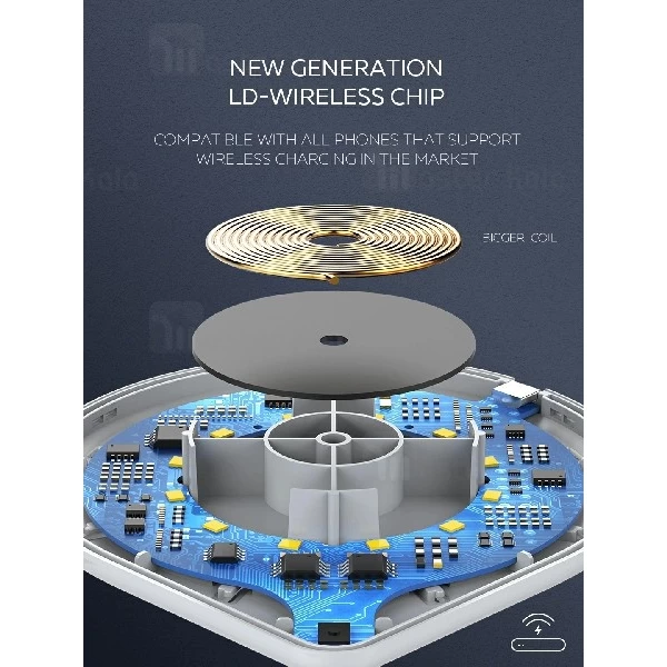 شارژر وایرلس الدینیو LDNIO AW001 Wireless Charger توان 10 وات