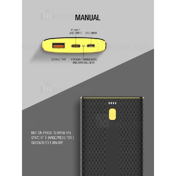 پاوربانک 10000 فست شارژ الدینیو LDNIO PQ1010 QC3.0 Power Bank با پورت Type C