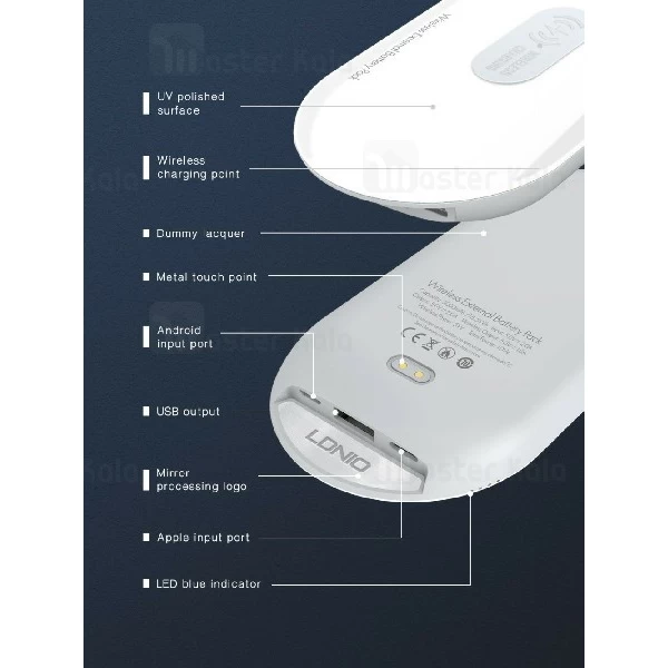 شارژر و پاوربانک وایرلس 5000 الدینیو LDNIO PW501 Combo Wireless Power Bank