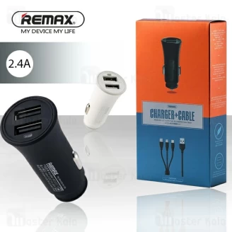 شارژر فندکی ریمکس Remax RCC217 Car Charger توان 2.4 آمپر همراه کابل سه سر