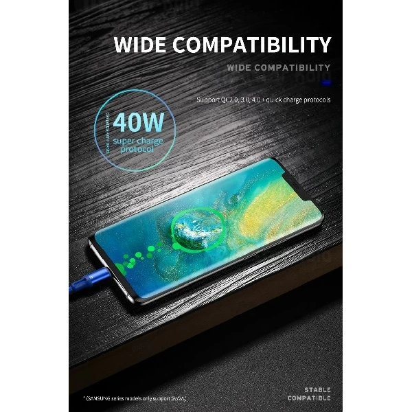 کابل Type C سوپر فست شارژ راک Rock R2 RCB0731 Super Fast Charge توان 5 آمپر