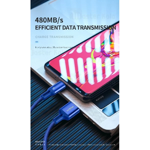 کابل Type C سوپر فست شارژ راک Rock R2 RCB0731 Super Fast Charge توان 5 آمپر