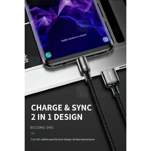 کابل Type C سوپر فست شارژ راک Rock R2 RCB0731 Super Fast Charge توان 5 آمپر