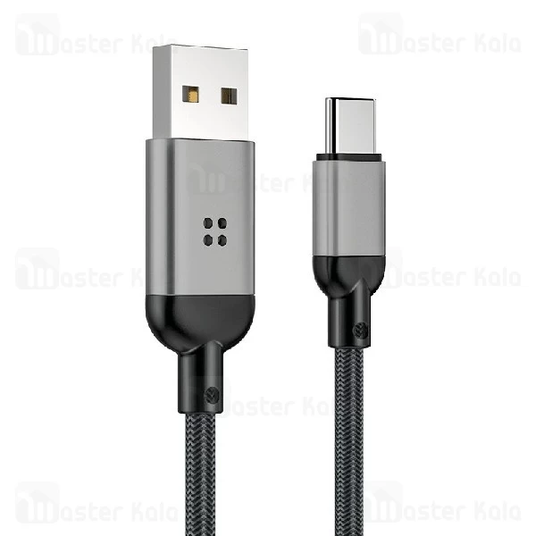 کابل لایتنینگ راک Rock R6 Lightning Metal Braided 2.4A دارای رقص نور