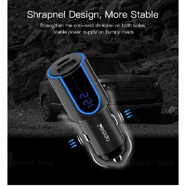 شارژر فندکی فست شارژ یسیدو Yesido Y32 QC3.0 Car Charger توان 3 آمپر