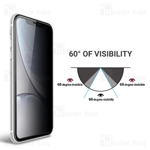 گلس حریم شخصی تمام صفحه تمام چسب آیفون Apple iPhone 11 / XR Privacy Mocoson