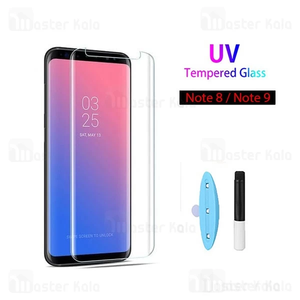 محافظ صفحه شیشه ای تمام صفحه و خمیده یو وی سامسونگ Samsung Galaxy Note 9 / Note 8 UV Nano Glass