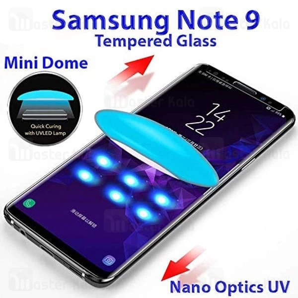 محافظ صفحه شیشه ای تمام صفحه و خمیده یو وی سامسونگ Samsung Galaxy Note 9 UV Nano Glass