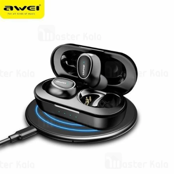 هندزفری بلوتوث دو تایی اوی AWEI T6C Bluetooth Earphone به همراه داک شارژ