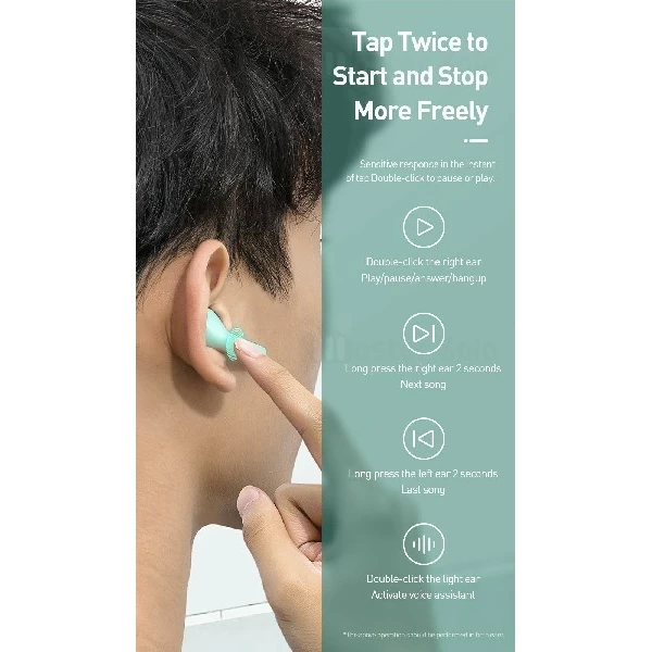 هدست بلوتوث دوتایی بیسوس Baseus W09 Encok Wireless Earphones برای آیفون و اندروید