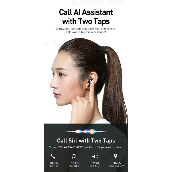 هندزفری بلوتوث دوگوش بیسوس Baseus W07 Encok True Wireless Earphones NGW07-01 دارای کیس شارژ