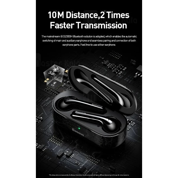 هندزفری بلوتوث دوگوش بیسوس Baseus W07 Encok True Wireless Earphones NGW07-01 دارای کیس شارژ