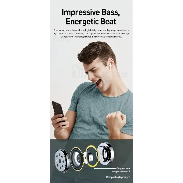 هندزفری بلوتوث دوگوش بیسوس Baseus W07 Encok True Wireless Earphones NGW07-01 دارای کیس شارژ