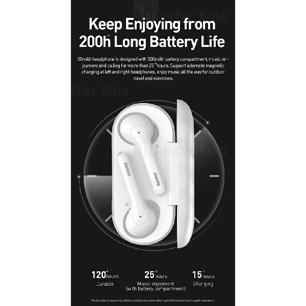 هندزفری بلوتوث دوگوش بیسوس Baseus W07 Encok True Wireless Earphones NGW07-01 دارای کیس شارژ