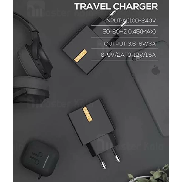 پک شارژر دیواری و شارژر فندکی و پاوربانک الدینیو LDNIO CC200 Mobile Charging Kit