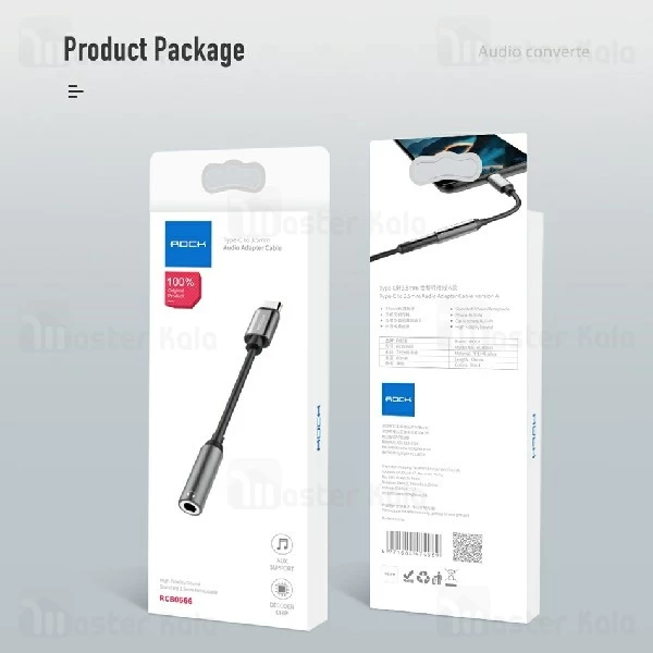 کابل تبدیل Type C به پورت AUX راک Rock RCB0666 Audio Adapter Cable