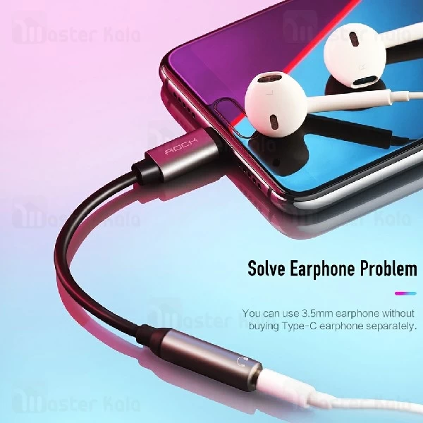 کابل تبدیل Type C به پورت AUX راک Rock RCB0666 Audio Adapter Cable