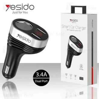 شارژر فندکی یسیدو Yesido Y33 Dual Port Car Charger توان 3.4 آمپر