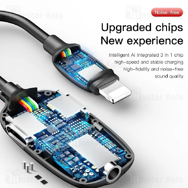 کابل تبدیل لایتنینگ اتصال همزمان هندزفری و شارژر بیسوس Baseus L51 Audio Converter CALL51-01
