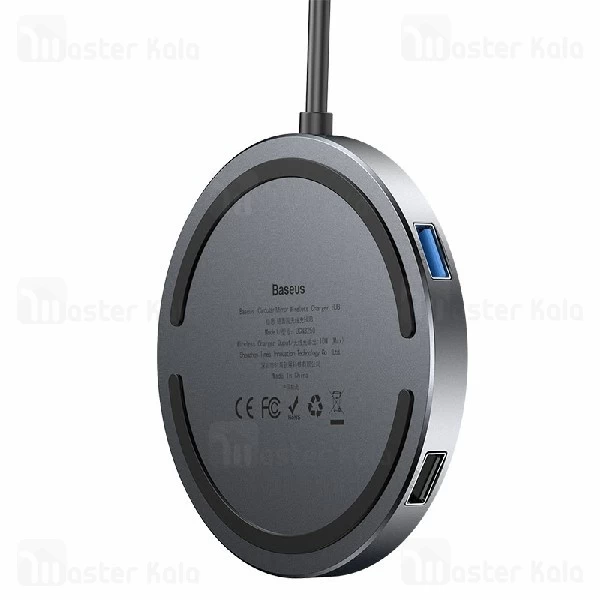 شارژر وایرلس و هاب 5 پورت بیسوس Baseus Circular Mirror Wireless Charger HUB WXJMY-0G